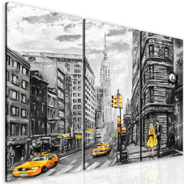 Malovaný obraz žlutý New York