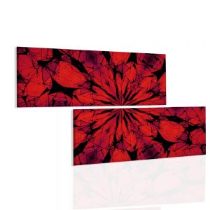 Obraz červené paprsky mandaly 200x110 cm