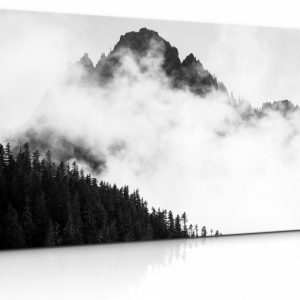 Obraz mlha v Alpách v černobílé