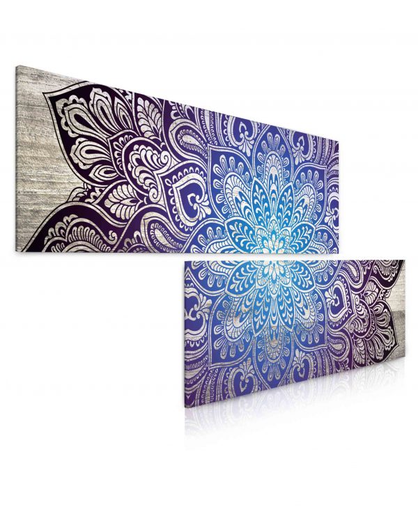 Obraz modrofialová mandala 140x60 cm
