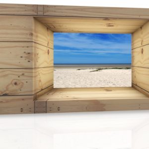 Obraz - Okno na pláž 140x50 cm