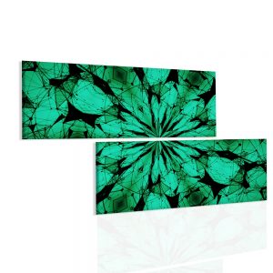 Obraz zelené paprsky mandaly 200x110 cm