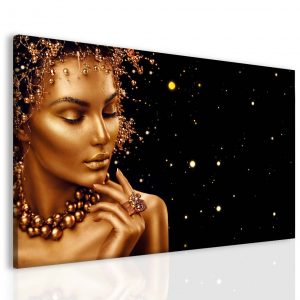 Obraz žena zlaté odstíny 200x150 cm