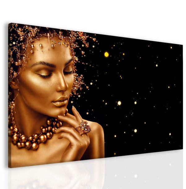 Obraz žena zlaté odstíny 200x150 cm