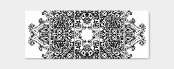 Vícedílný obraz - Černobílá mandala - Image 4