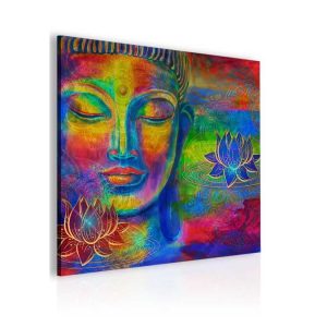 Abstraktní obraz barevný Buddha 120x120 cm