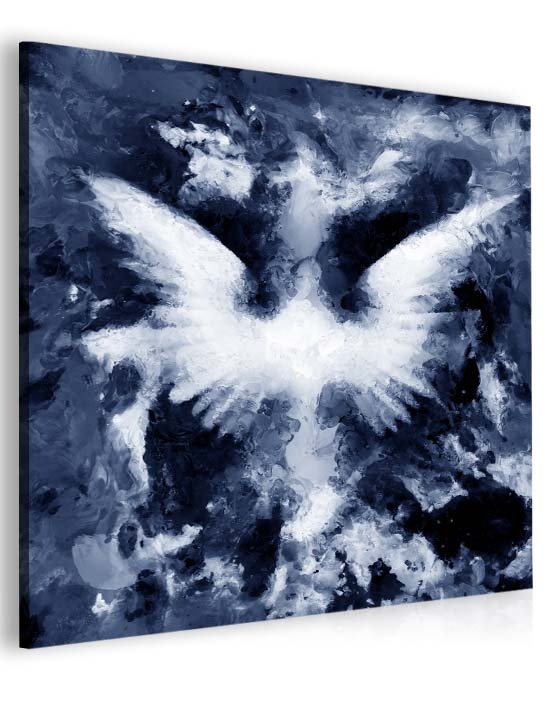 Abstraktní obraz andělská křídla - modrý 120x120 cm