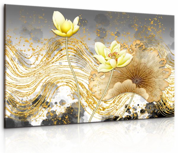 Obraz Květy ve zlatých tazích