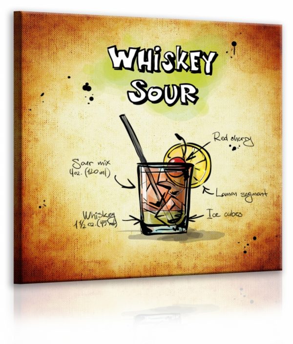 Obraz cedule Whiskey Sour 40x40 cm