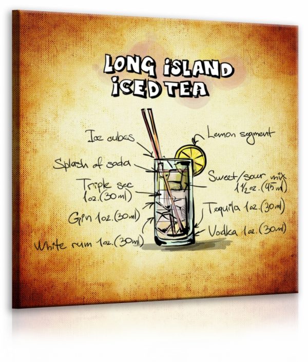 Obraz cedule Long Island Iced Tea 40x40 cm