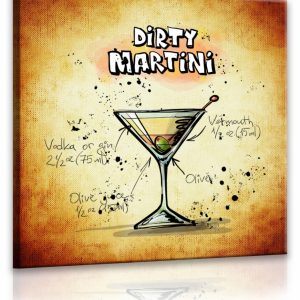 Obraz cedule Dirty Martini 40x40 cm