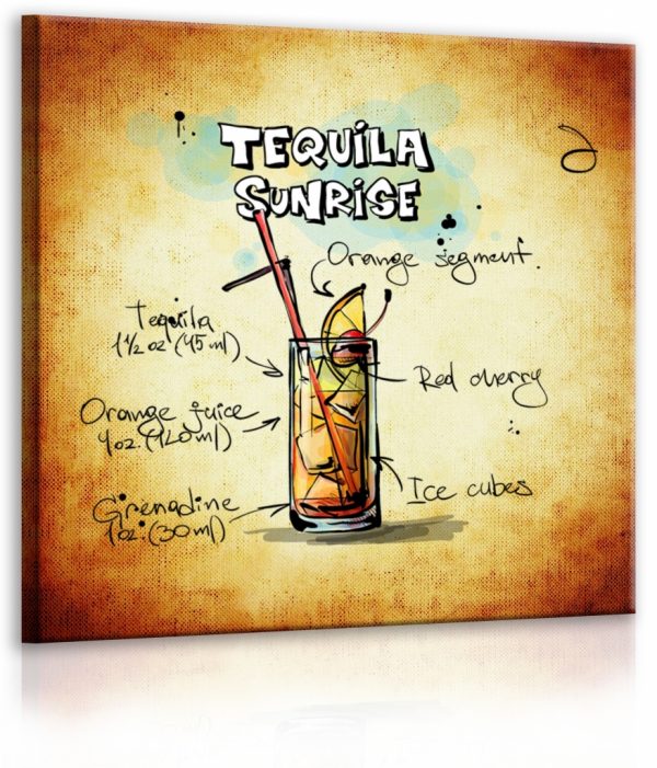 Obraz cedule Tequila Sunrise 40x40 cm
