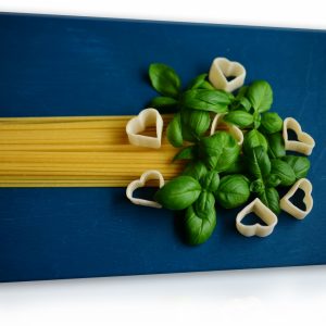 Obraz těstoviny s bazalkou - ITÁLIE