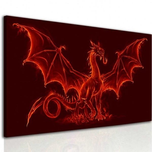 Obraz ohnivý drak 180x110 cm