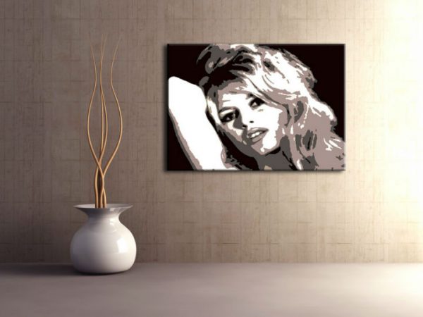 Ručne maľovaný POP Art obraz Brigitte Bardot  bar