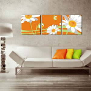 Ručne maľovaný POP Art obraz Flower 3 dielny  flo6