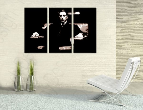 Ručne maľovaný POP Art obraz Godfather 3 dielny  god10
