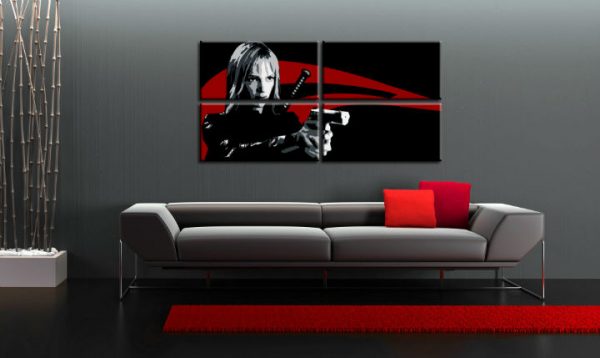 Ručne maľovaný POP Art obraz Kill Bill 4 dielny  kb
