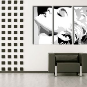 Ručne maľovaný POP Art obraz MADONNA 3 dielny  ma5