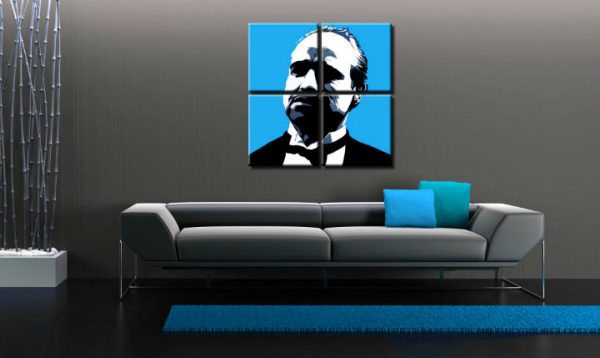 Ručne maľovaný POP Art obraz Marlon Brando 4 dielny  mb4