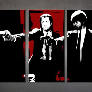 Ručne maľovaný POP Art obraz Pulp Fiction 3 dielny  pulp5