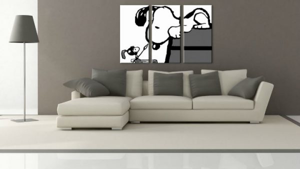 Ručne maľovaný POP Art obraz SNOOPY 3 dielny  snoopy3