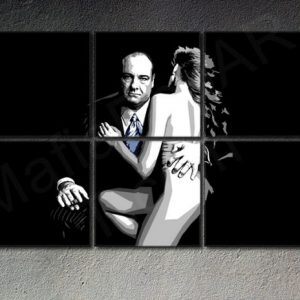 Ručne maľovaný POP Art obraz SOPRANOS 6 dielny  sop2