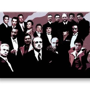 Ručne maľovaný POP Art obraz The MAFIA Family 2 dielny family