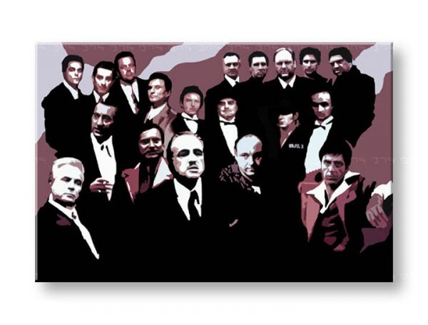 Ručne maľovaný POP Art obraz The MAFIA Family 2 dielny family