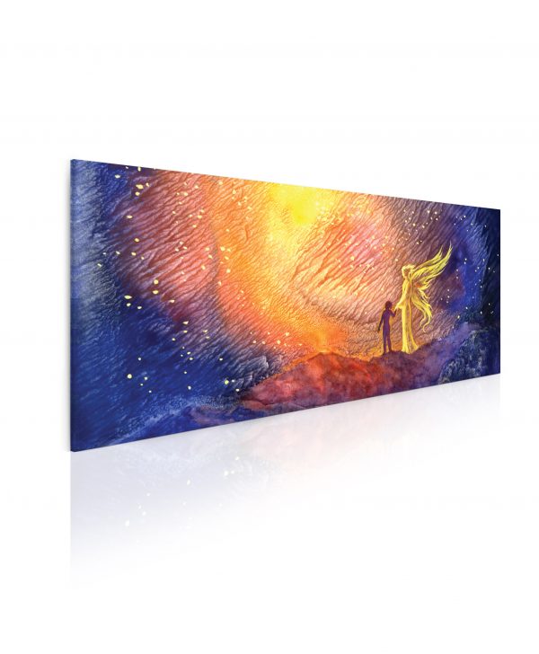 Abstraktní obraz andělská pomoc 90x45 cm