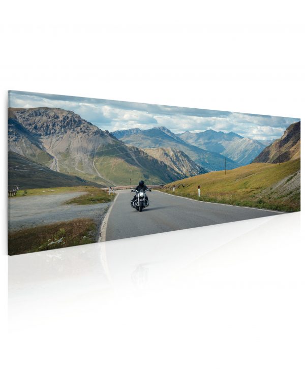 Obraz Na motorce v horách 55x25 cm