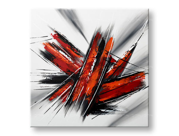 Maľovaný obraz na stenu ČERVENÝ ABSTRAKT  Zľava 25 % 1 dielny  70x70 cm YOBFB586E1