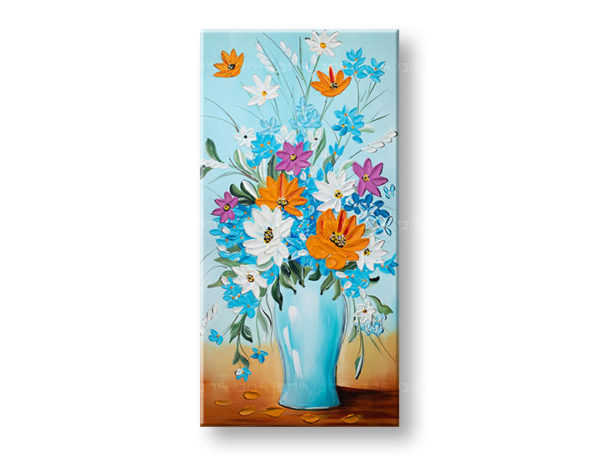 Maľovaný obraz na stenu FAREBNÁ KYTICA  Zľava 35 % 1 dielny  50x100 cm YOBFB621E1
