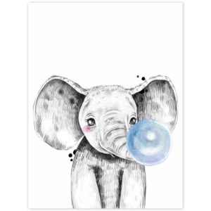 Obraz na stenu - Slon s modrou bublinou
