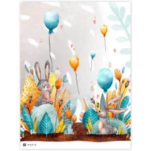 Obraz na stenu do detskej izby - Zajačiky s balónmi