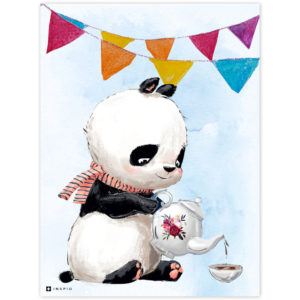 Obrázok Panda s farebnými vlajkami