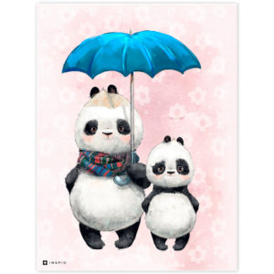 Obrázok Pandy s modrým dáždnikom do detskej izby