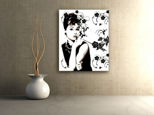 Ručne maľovaný Zľava 25 % POP Art obraz Audrey Hepburn 80x100 cm