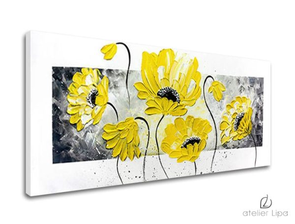 Autorská reprodukcia Zľava 60 % na plátne KVETY 70x30 cm