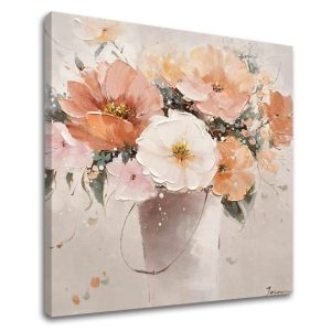 Obraz na plátne Zľava 60 % KVETY VO VÁZE 60x60 cm