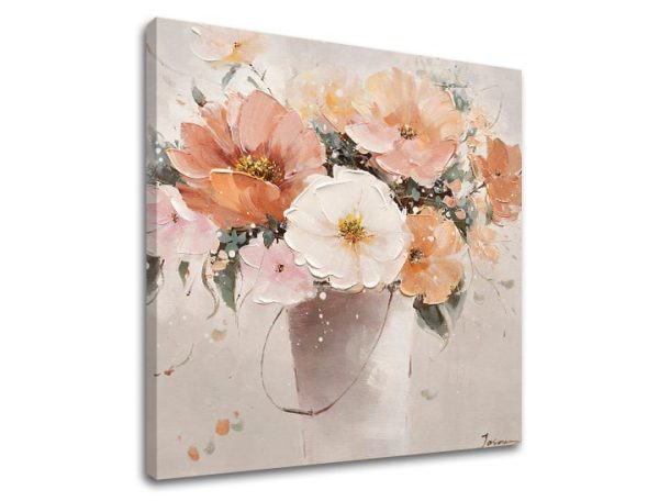 Obraz na plátne Zľava 60 % KVETY VO VÁZE 60x60 cm