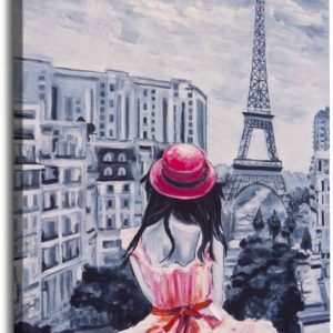 Obraz dívka v Paříži 90x120 cm