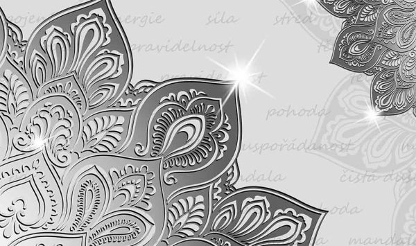 Pětidílný obraz šedá mandala - Image 4