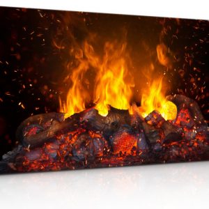 Obraz hořící dřevo a jiskry