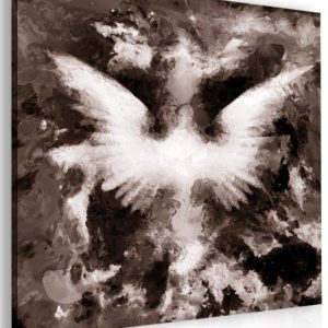 Abstraktní obraz andělská křídla - hnědý 120x120 cm