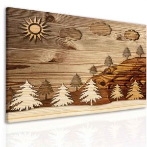 Imitace dřevěného obrazu - les