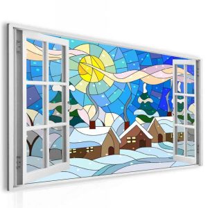 Obraz okno zimní vitráž