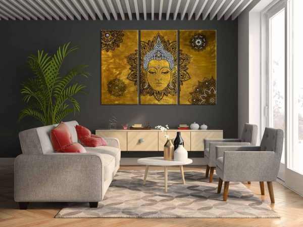 Obraz mandala žlutý Buddha - Image 2