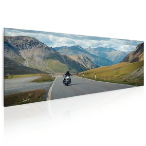 Obraz Na motorce v horách 55x25 cm