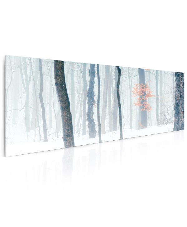 Obraz zimní les v mlze 55x25 cm